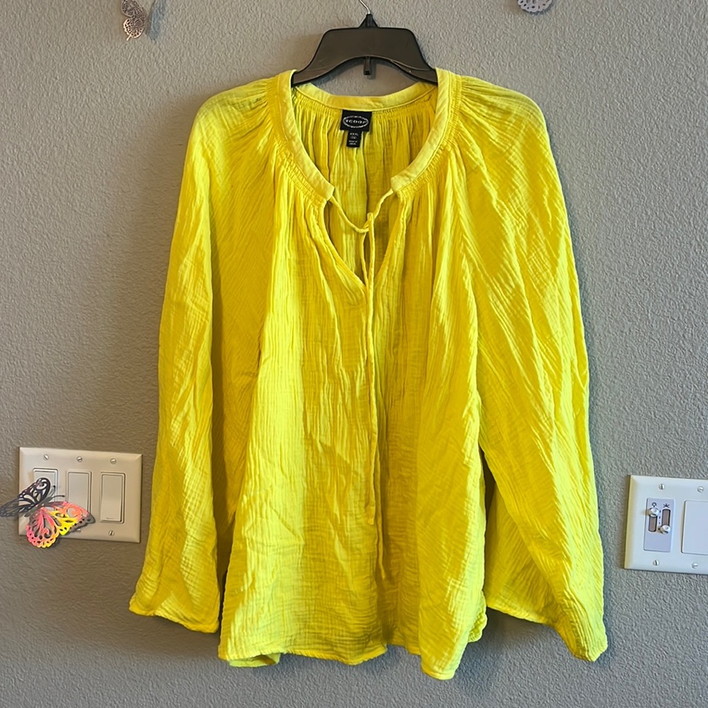 Women’s XXXL 22 Yellow Long Sleeve Blouse